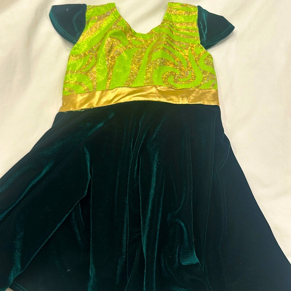 Shrek inspired dress -green velvet
